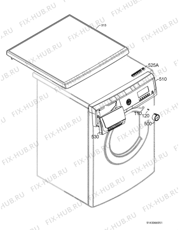 Взрыв-схема стиральной машины Electrolux EWF107410A - Схема узла Command panel 037