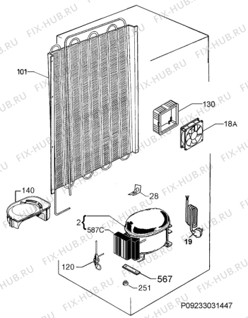 Взрыв-схема холодильника Electrolux IK2805ZL - Схема узла Cooling system 017