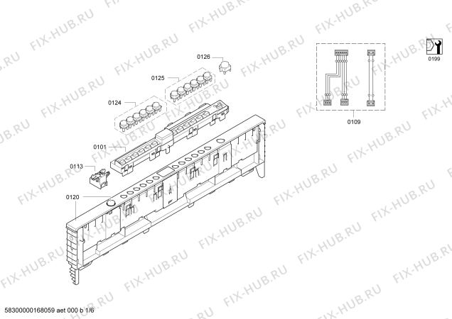 Схема №1 SHV9ER53UC с изображением Соединительный кабель для посудомойки Bosch 12021688