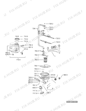 Взрыв-схема посудомоечной машины Whirlpool ADG 8300 IX - Схема узла