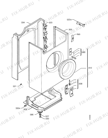 Взрыв-схема стиральной машины Electrolux EW914S - Схема узла Cabinet + armatures