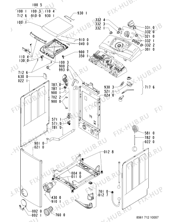 Схема №1 AWT 7125/S с изображением Обшивка для стиралки Whirlpool 481245213892