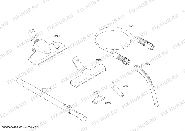 Взрыв-схема пылесоса Bosch BGL3A230B GL-30 ProPower 2.0 Allergy - Схема узла 03