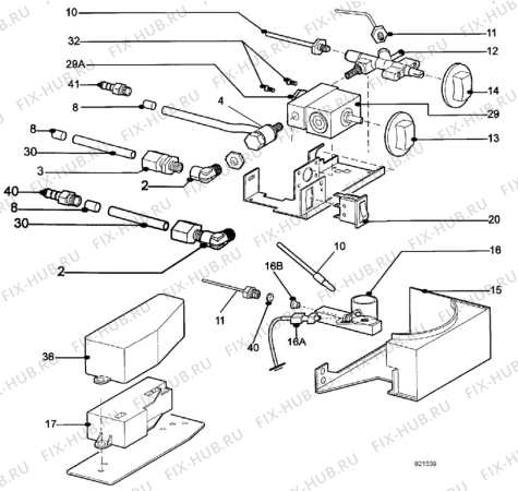 Взрыв-схема холодильника Electrolux Loisirs RM4217 - Схема узла Functional parts