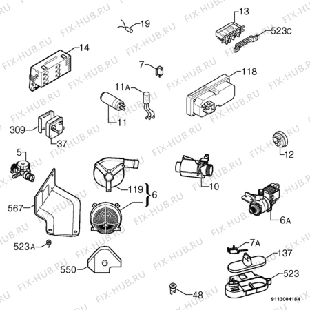 Взрыв-схема посудомоечной машины Aeg FAV54700UW - Схема узла Electrical equipment 268