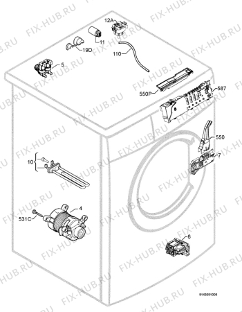Взрыв-схема стиральной машины Rex Electrolux RWF8045W - Схема узла Electrical equipment 268