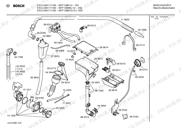 Схема №1 WFF1180, EXKLUSIV F900 с изображением Инструкция по эксплуатации для стиральной машины Bosch 00520513