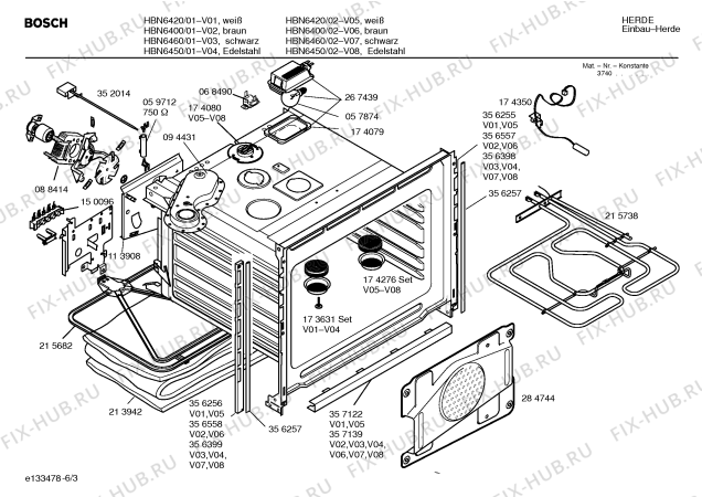 Схема №3 HBN6460 с изображением Панель управления для духового шкафа Bosch 00358800