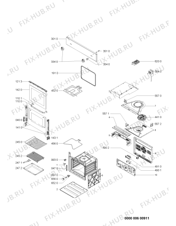 Схема №1 AKL898WH01 (F091012) с изображением Руководство для плиты (духовки) Indesit C00355911