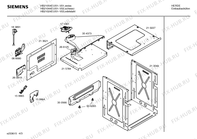 Взрыв-схема плиты (духовки) Siemens HB21024EU - Схема узла 03