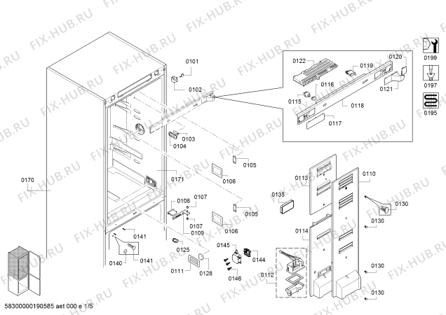 Схема №1 KGN39AI26R с изображением Дверь для холодильника Bosch 00714258