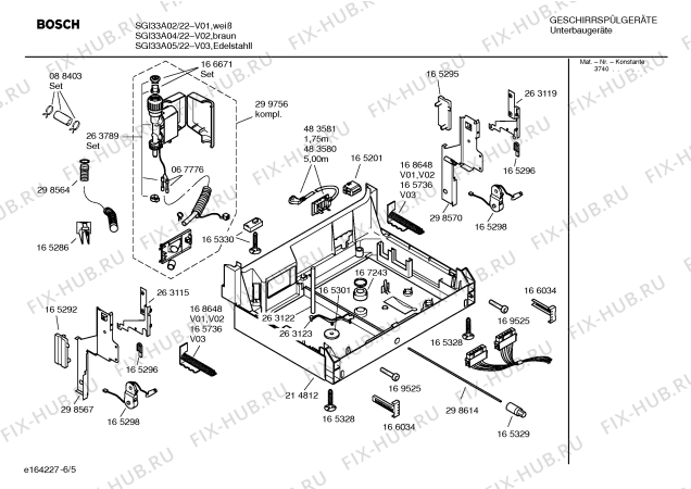 Взрыв-схема посудомоечной машины Bosch SGI33A04 - Схема узла 05