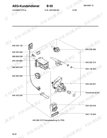 Взрыв-схема стиральной машины Aeg LAV515 W - Схема узла Electrical equipment 268