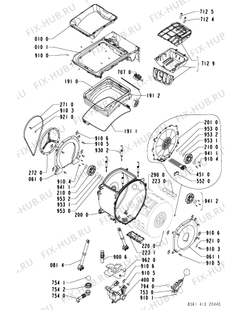 Взрыв-схема стиральной машины Whirlpool AWT 4104 - Схема узла