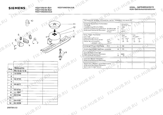 Схема №1 KG31VA0 с изображением Панель для холодильной камеры Siemens 00271152