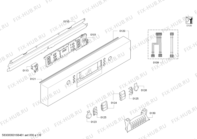 Схема №1 SMU55M05SK с изображением Передняя панель для посудомойки Bosch 00704691