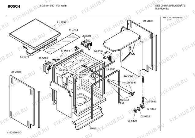 Взрыв-схема посудомоечной машины Bosch SGS4442 - Схема узла 03