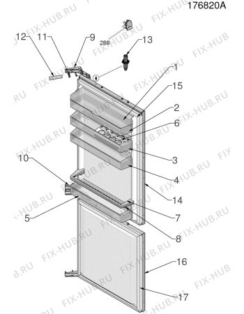 Взрыв-схема холодильника Electrolux IK27711RE - Схема узла Door 003