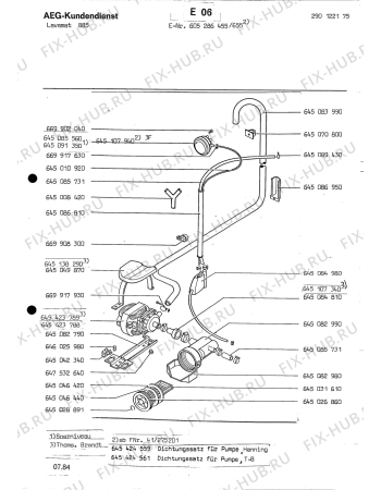 Взрыв-схема комплектующей Aeg LAVAMAT 885 - Схема узла Section6