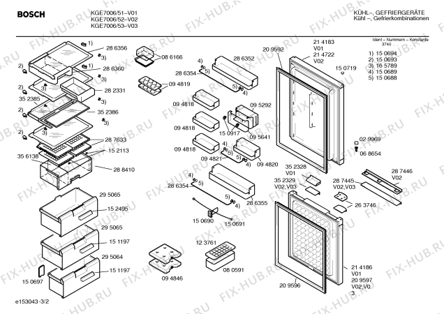 Взрыв-схема холодильника Bosch KGE7006 - Схема узла 02