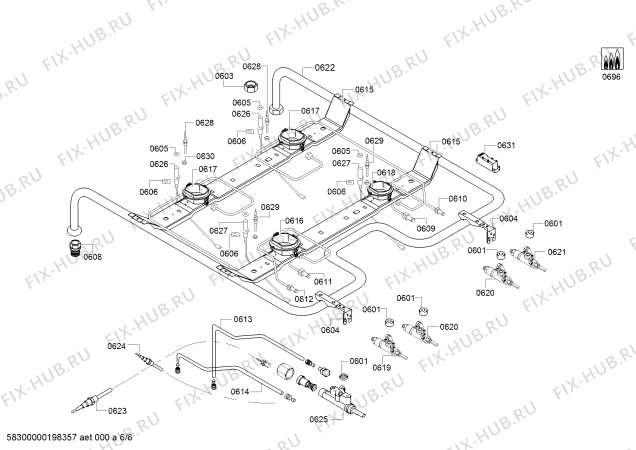 Взрыв-схема плиты (духовки) Bosch HGA233120Q - Схема узла 06