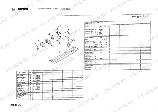 Взрыв-схема холодильника Bosch 0705144179 GS178 - Схема узла 02