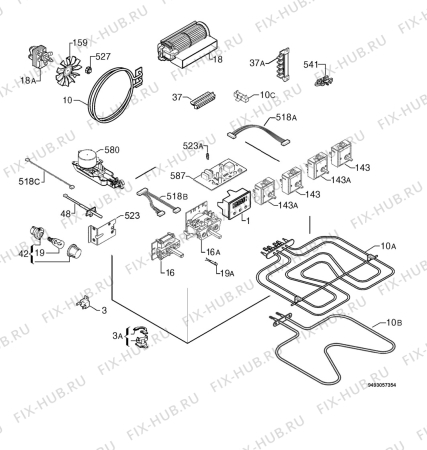 Взрыв-схема плиты (духовки) Privileg 00832097_61146 - Схема узла Electrical equipment 268