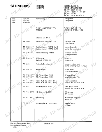 Схема №3 FS989M4 с изображением Инструкция по эксплуатации для жк-телевизора Siemens 00530623