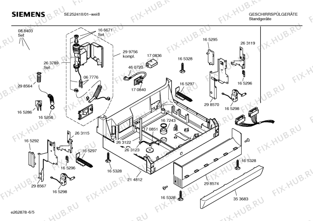 Взрыв-схема посудомоечной машины Siemens SE25241II - Схема узла 05