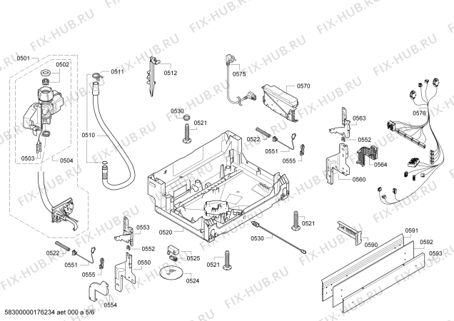 Взрыв-схема посудомоечной машины Bosch SMU63L05TR - Схема узла 05