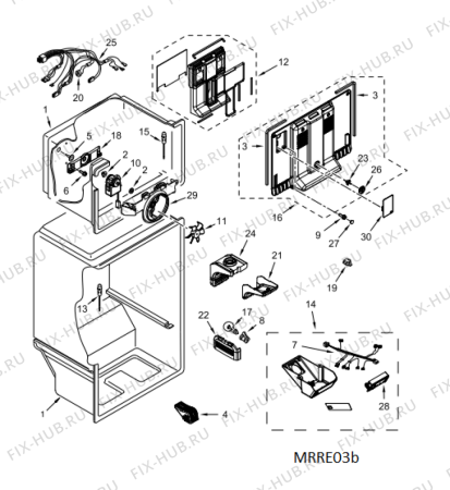 Схема №1 5WT511SFEW с изображением Проводка для холодильника Whirlpool 482000099212