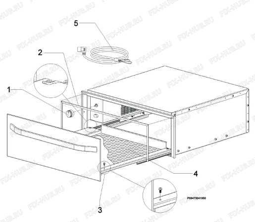 Взрыв-схема микроволновой печи Aeg Electrolux KD82103E IX - Схема узла Section 5