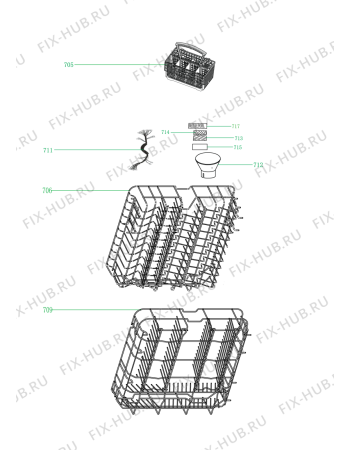 Взрыв-схема посудомоечной машины Bauknecht GCX 4862 - Схема узла