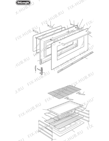 Схема №3 DEF905GW1 с изображением Элемент корпуса для плиты (духовки) DELONGHI 45E96001G