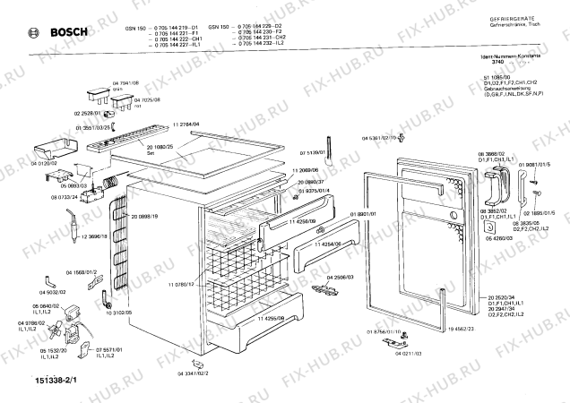Схема №1 0705144221 GSN150 с изображением Панель для холодильной камеры Bosch 00114254
