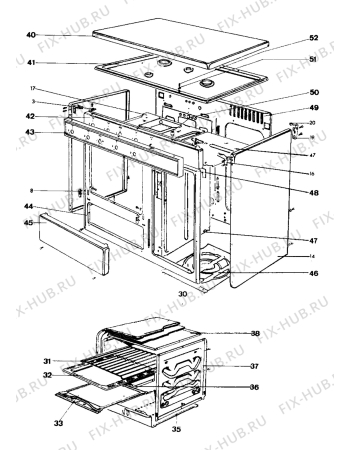 Взрыв-схема холодильника Castor CA396BB - Схема узла Housing 001