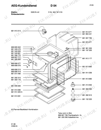 Взрыв-схема плиты (духовки) Aeg 5320B-M - Схема узла Section2