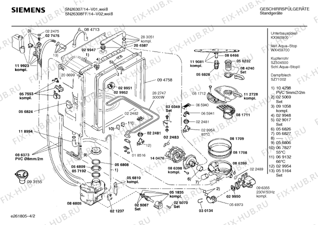 Схема №1 SN26307 с изображением Панель для посудомоечной машины Siemens 00287103