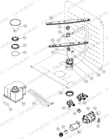 Взрыв-схема посудомоечной машины Asko D3120 CE   -White FS (402738, DW20.1) - Схема узла 03