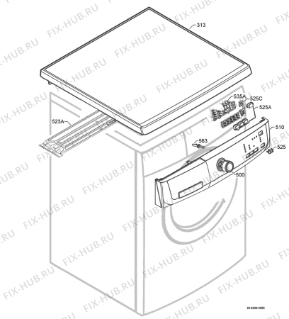 Взрыв-схема стиральной машины Electrolux EWF6020W - Схема узла Command panel 037