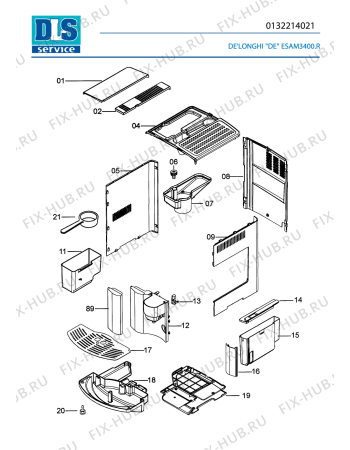 Схема №1 MAGNIFICA ESAM3400.R с изображением Микромодуль для электрокофеварки DELONGHI 5213212711
