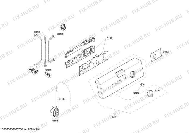 Схема №1 WOL1251IL WOL1251 с изображением Панель для стиралки Bosch 00440978