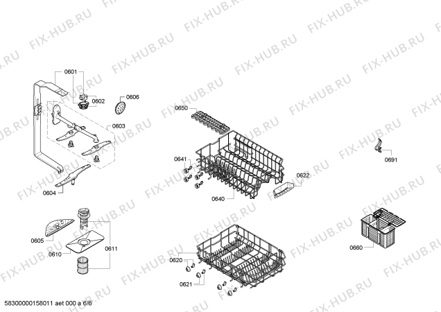 Схема №4 DRI4305 с изображением Силовой модуль запрограммированный для посудомойки Siemens 00655421