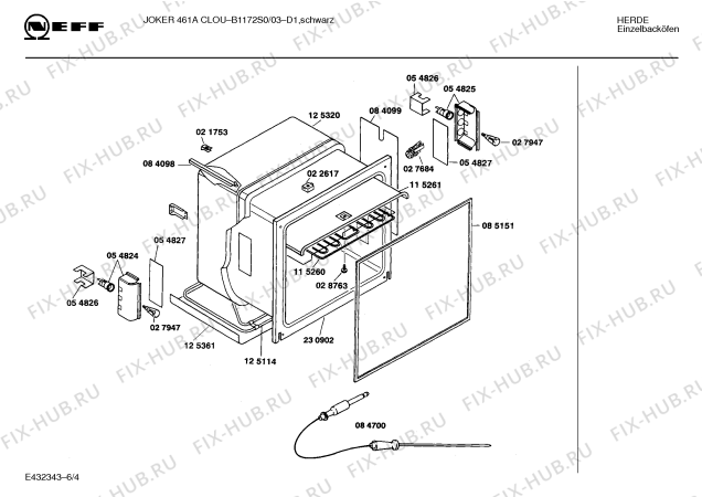 Схема №2 B1172S0 JOKER 461 A CLOU с изображением Индикатор для плиты (духовки) Bosch 00285385