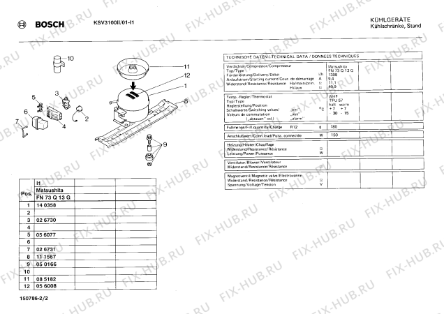 Взрыв-схема холодильника Bosch KSV3100II - Схема узла 02