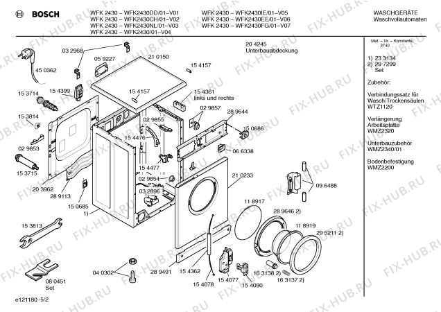 Взрыв-схема стиральной машины Bosch WFK2430NL WFK2430 - Схема узла 02