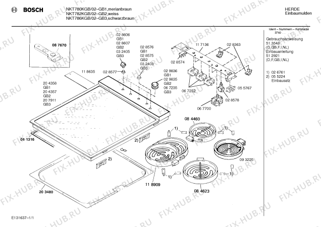 Схема №1 NKT786L с изображением Крышка кнопки для плиты (духовки) Bosch 00032403