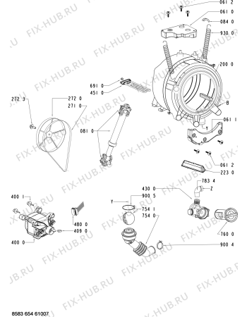 Схема №1 WAK 4860 с изображением Модуль (плата) для стиралки Whirlpool 480111100514