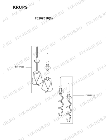 Взрыв-схема блендера (миксера) Krups F6267010(0) - Схема узла IP000761.4P3