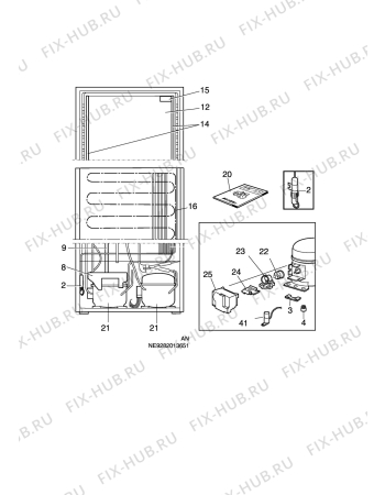 Взрыв-схема холодильника Electrolux ER8503B - Схема узла C10 Cold, users manual